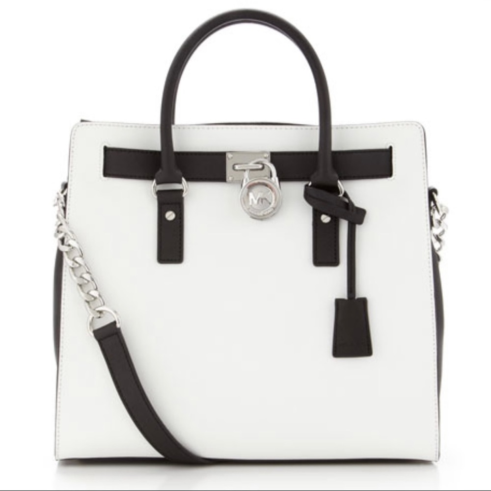 Michael Kors “Large Hamilton Saffiano” Two-Tone Tote! 🖤🤍🖤🤍